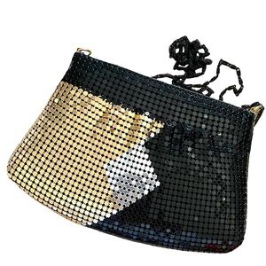 Vintage 90s Sequin Mesh Evening Bag Black SilverGold